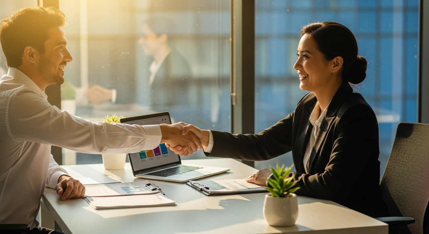 Insurance agent meeting with a client